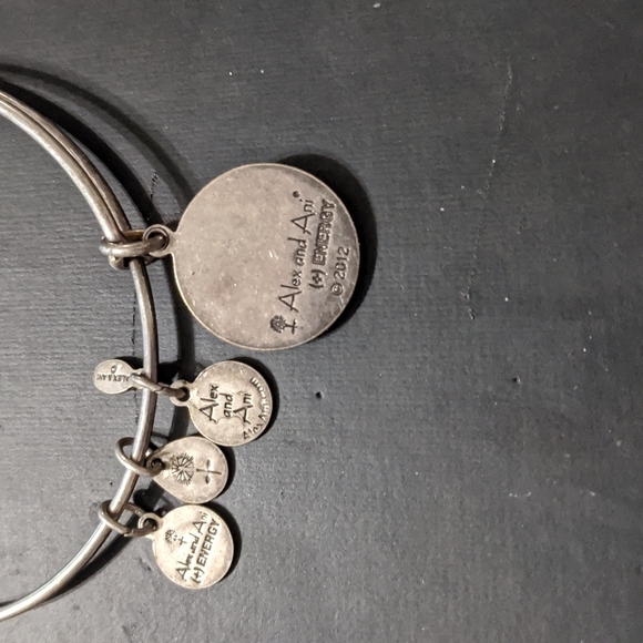 Alex and Ani Silver Tone Fleur de LIS Expandable Statement Bracelet - Picture 3 of 3